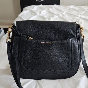 Marc Jacobs Black Crossbody Bag with Gold Accents
